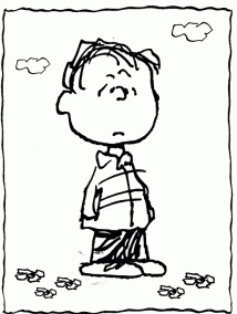 Linus pensieroso disegno da colorare gratis Charlie Brown Peanuts